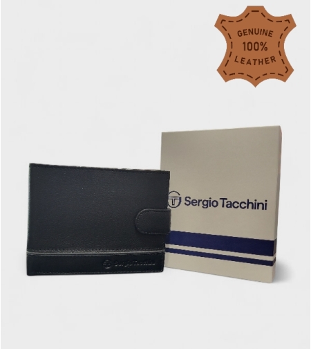Мъжки портфейл в черен цвят с копче Sergio Tacchini 50116P033