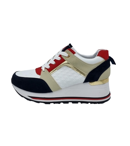 Дамски маратонки на платформа C2053 blue/white/red