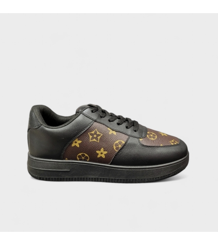 Модни мъжки кецове в кафяво и черно HY-803-1 black/brown
