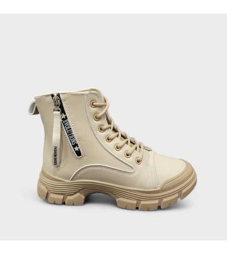 Спортни дамски боти в бежов цвят модел: F-51 beige