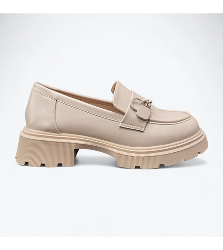 Дамски мокасини на платформа W525276 beige