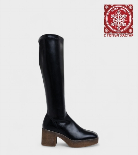 Дамски чизми с квадратен ток 2DB-2048 Black