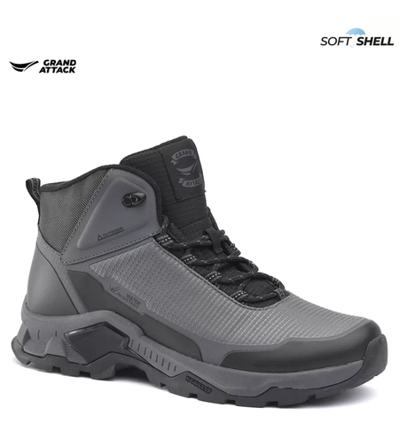Мъжки туристически обувки Soft Shell с водоустойчив слой и подсилена подметка – 31053-2 grey