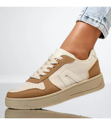 Дамски кецове в бежов цвят модел: Abc-365 khaki