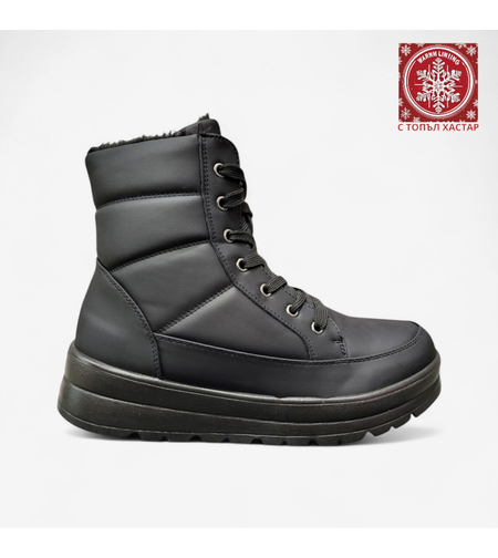 Дамски зимни боти с топъл хастар в черно B1103-1 black