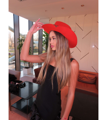 Orange handmade hat