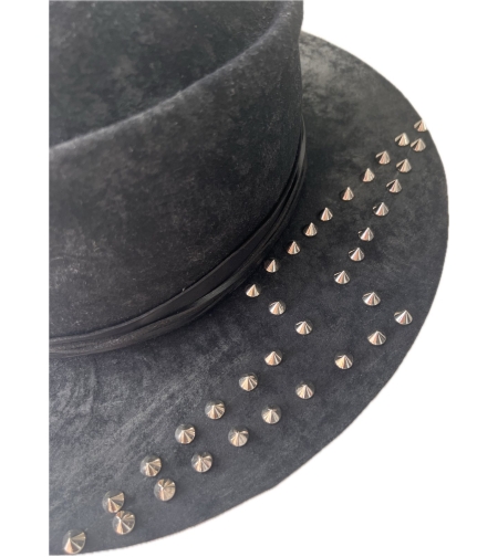 Black handmade hat