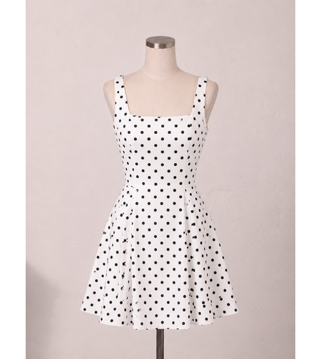 White dress with dots