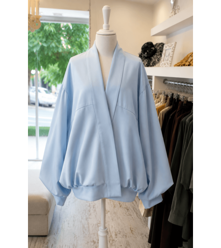 Baby blue Satin Blazer