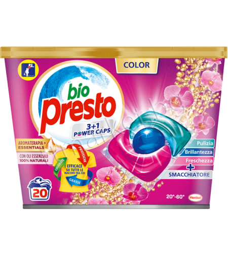 КАПСУЛИ ЗА ПРАНЕ BIO PRESTO POWER COLOR 18 БР.