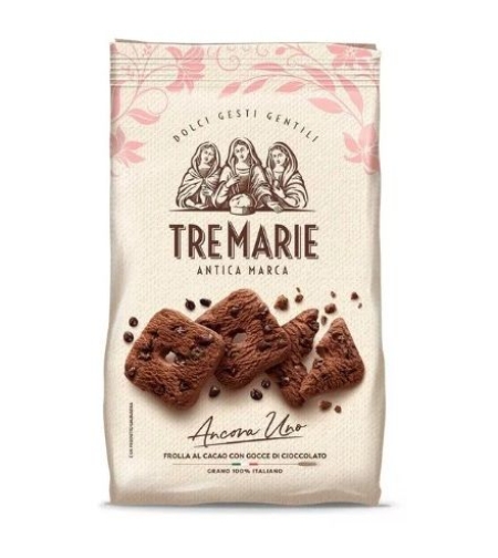БИСКВИТИ TRE MARIE FROLLA AL CACAO С КАПКИ ШОКОЛАД 315 ГР.
