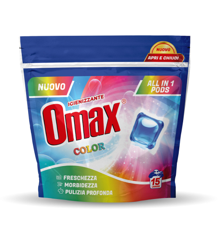 КАПСУЛИ ЗА ПРАНЕ OMAX ALL IN 1 COLOR 15 БР.