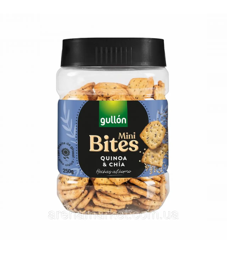 Солени бисквити с киноа и чиа Gullon mini bites 250гр.