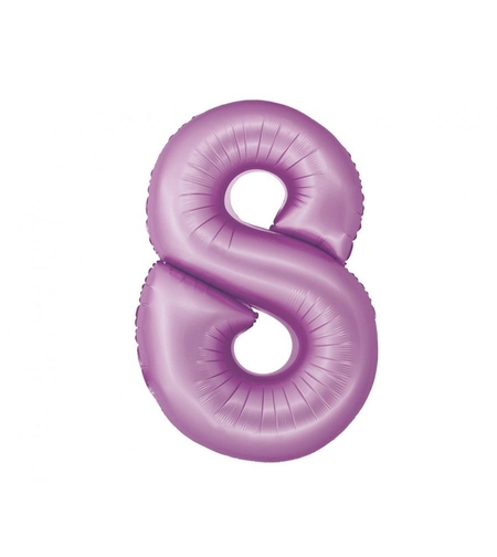 Фолиев балон - цифра 8 - лилав - 76см