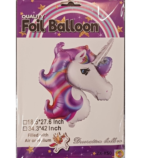 Балон фолио лилав еднорог