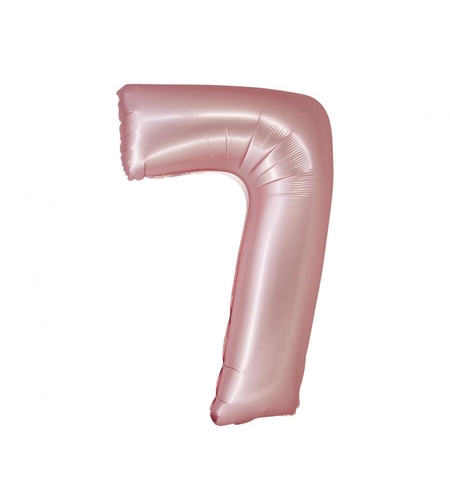 Фолиев балон - цифра 7 - розово злато - 76см