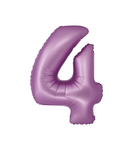 Фолиев балон - цифра 4 - лилав - 76см