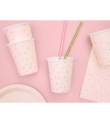 Розови чашки на златни точки