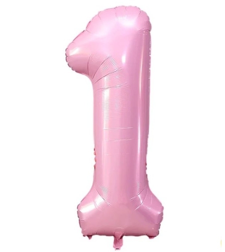 Фолиев балон цифра 0, БЕБЕШКО РОЗОВО - 80см