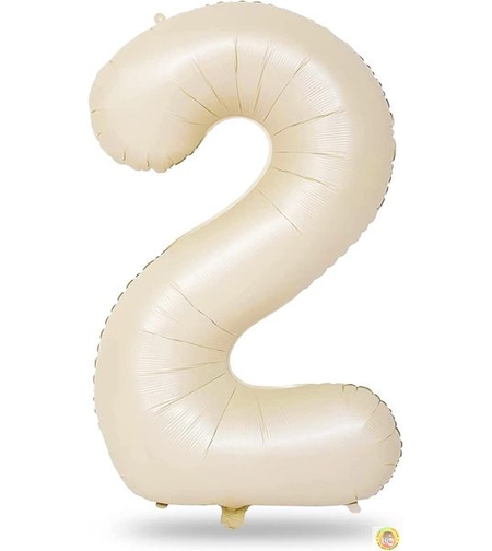 Фолиев балон цифра 2, КРЕМ - 102см