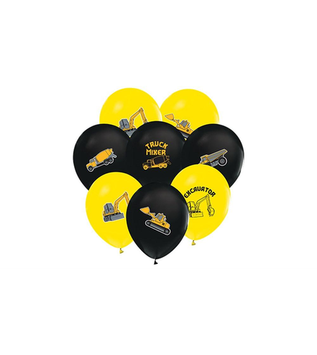 Балон с щампа строителни машини 30см