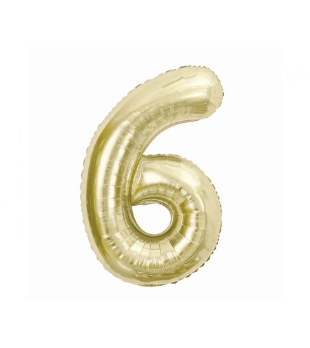 Фолиев балон - цифра 6 - Шампанско - 95 см