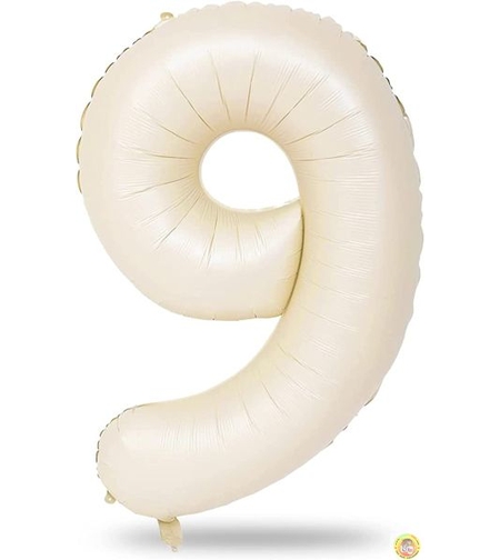 Фолиев балон цифра 9, КРЕМ - 102см