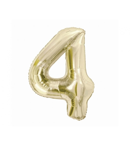 Фолиев балон - цифра 4 - Шампанско - 95 см