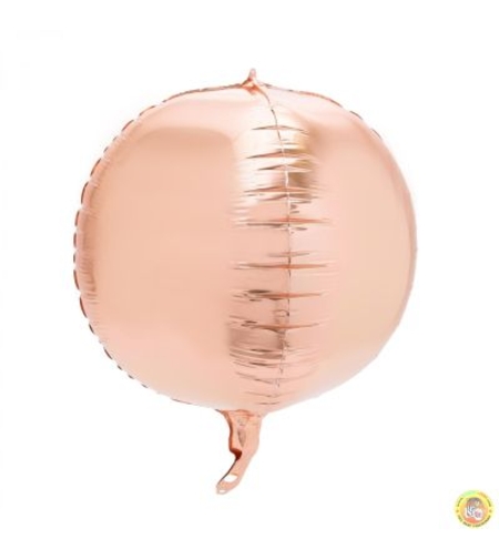 4D фолио балон сфера розово злато, 24