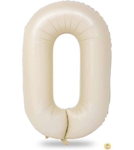 Фолиев балон цифра 0, КРЕМ - 102см