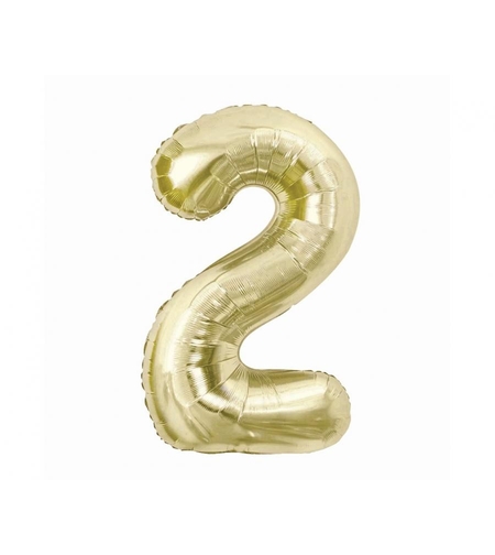 Фолиев балон - цифра 2 - Шампанско - 95 см