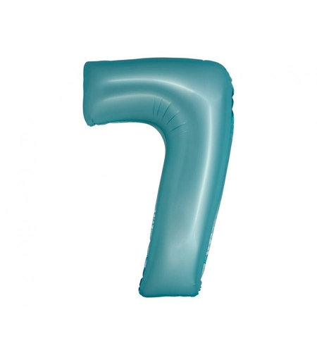 Фолиев балон - цифра 7 - светло син - 76см