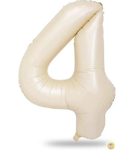 Фолиев балон цифра 4, КРЕМ - 102см