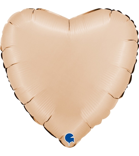 Фолиев балон - Сърце - сатен телесен - 18''/45 см