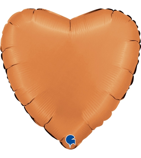 Фолиев балон - Сърце - карамел - 18''/45 см