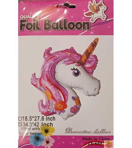 Балон фолио розов еднорог