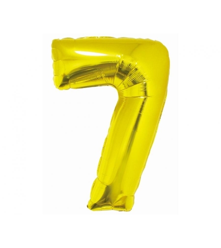 Фолиев балон - цифра 7 - злато - 76см