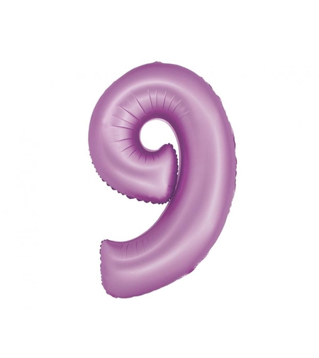 Фолиев балон - цифра 9 - лилав - 76см