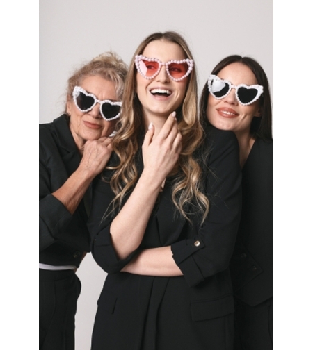 Бели очила Сърца и перли