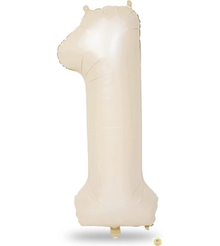 Фолиев балон цифра 1, КРЕМ - 102см
