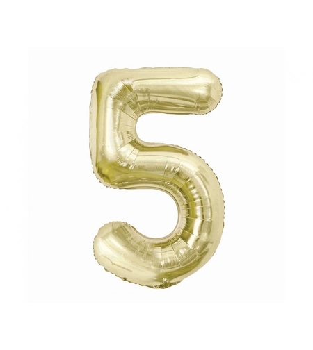 Фолиев балон - цифра 5 - Шампанско - 95 см