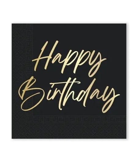 Елегант Happy Birthday - салфетки 33х33см