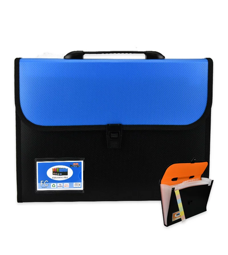 Папка с кант 12 джоба неон Синя