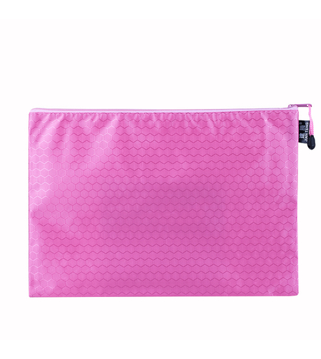 Текстилна папка с цип B4, Светло розова