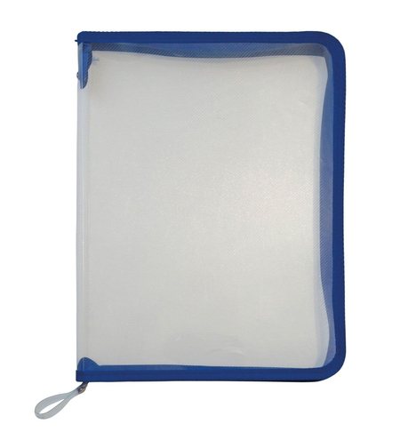 Папка с цип и Син кант A4