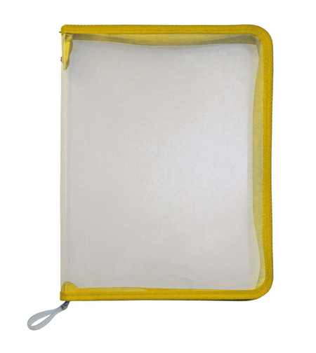 Папка с цип и жълт кант A4