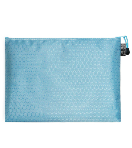 Текстилна папка с цип B4, Светло синя