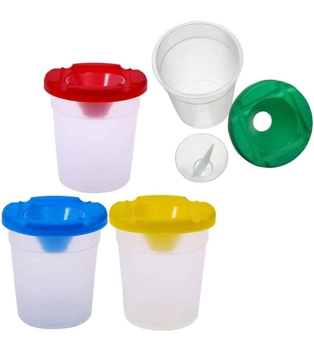Чашка за рисуване с капачка, 6 цв.