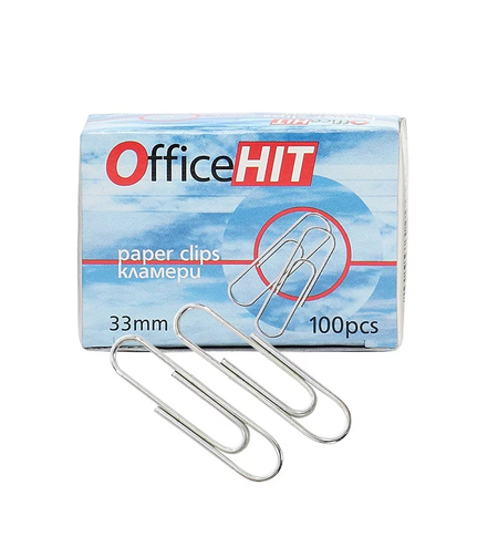 Кламери 33мм никелирани оп.100