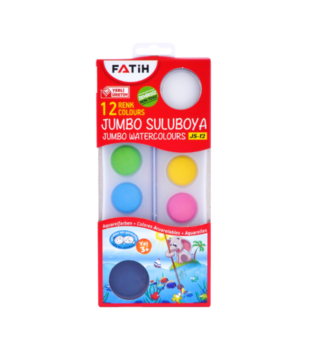 Акварелни бои Fatih Jumbo – комплект от 12 цвята